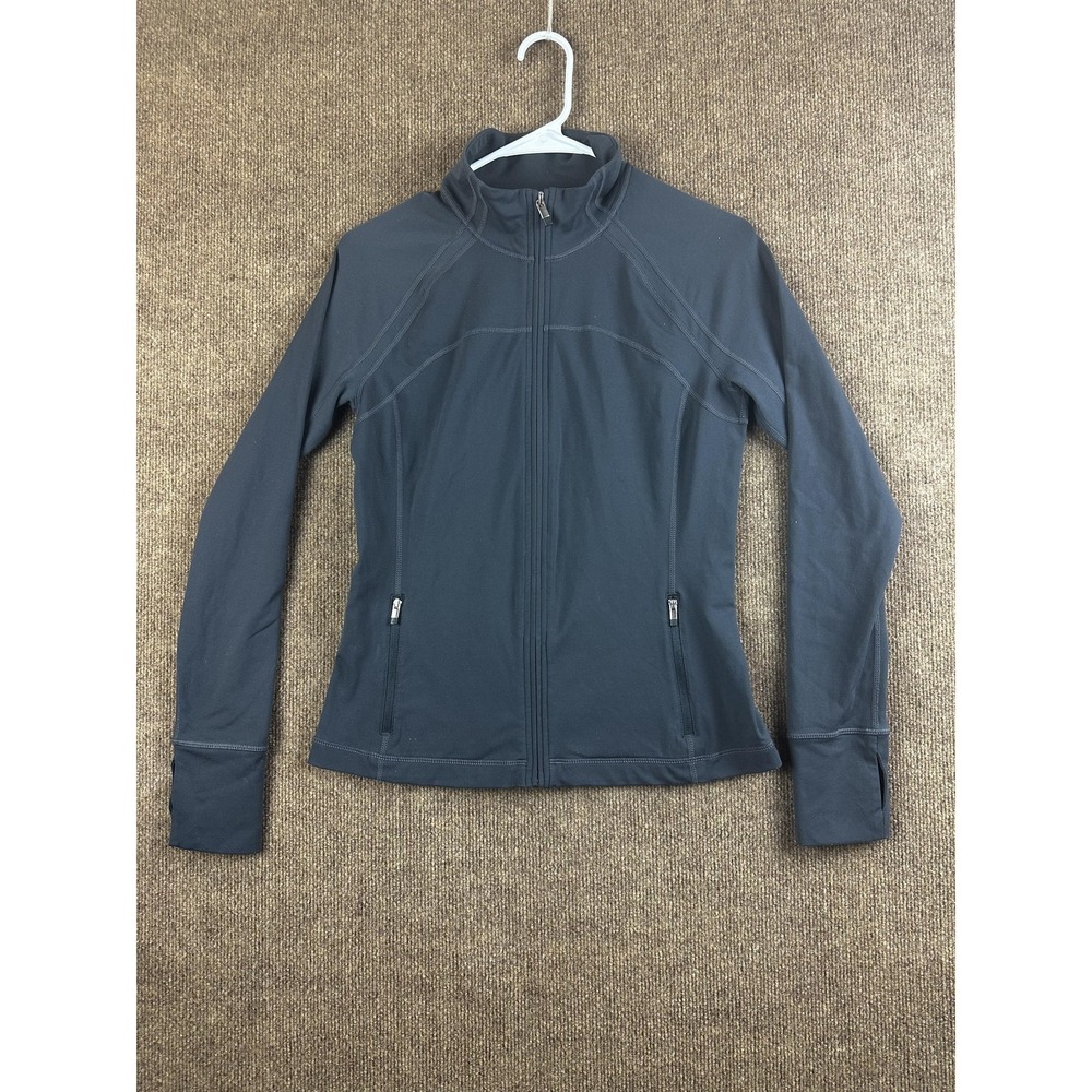 Gap Jacket Womens S Gray GapBodyFit Full Zip Thumbholes Stretch Pockets